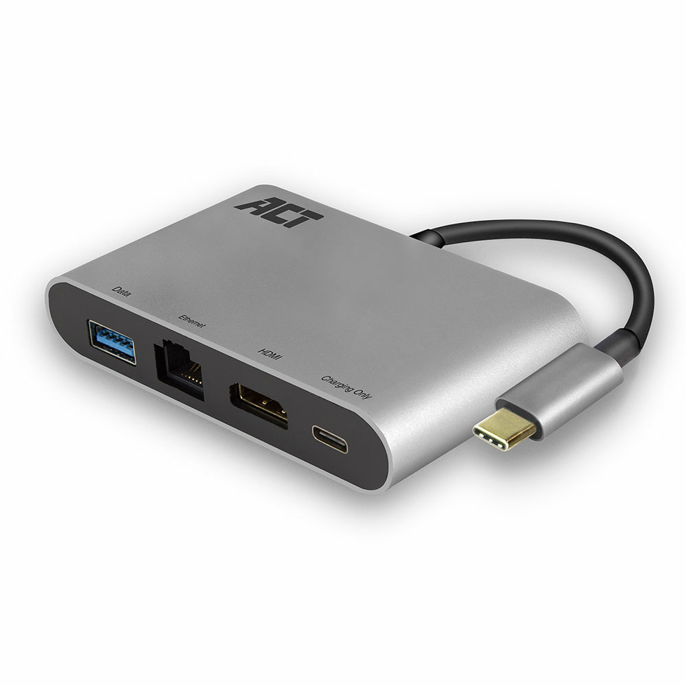 ACT USB-C docking station for 1 HDMI monitor, ethernet, USB-A, PD pass-through