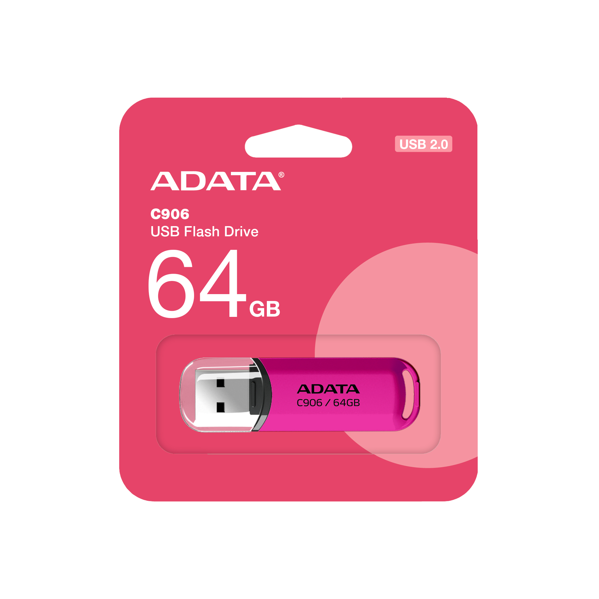 Memoria USB ADATA C906 - 64GB - USB 2.0 - Rosa - AC906-64G-RPP