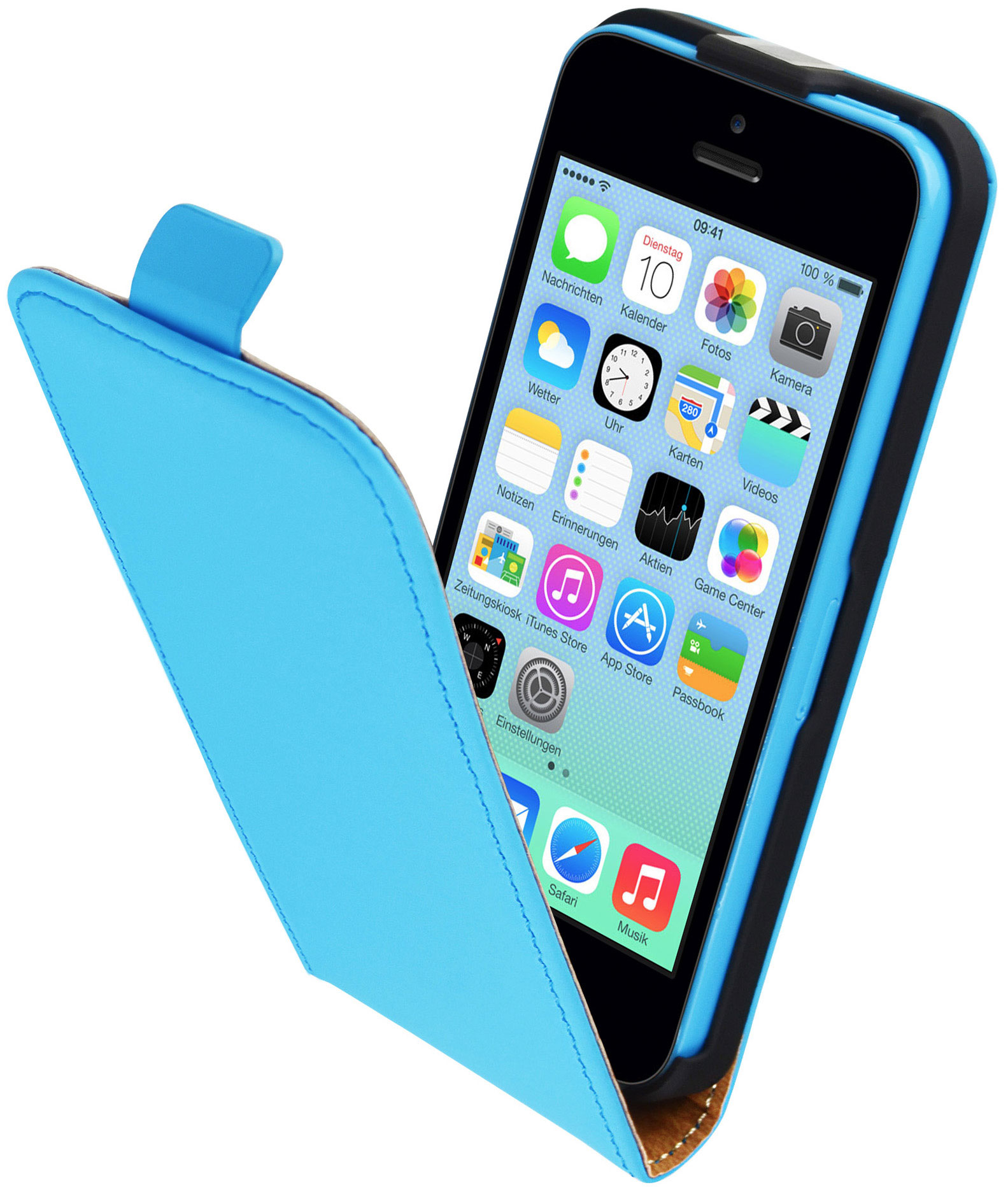 Mobiparts Premium Flip Case Apple iPhone 5C Light Blue – image 1