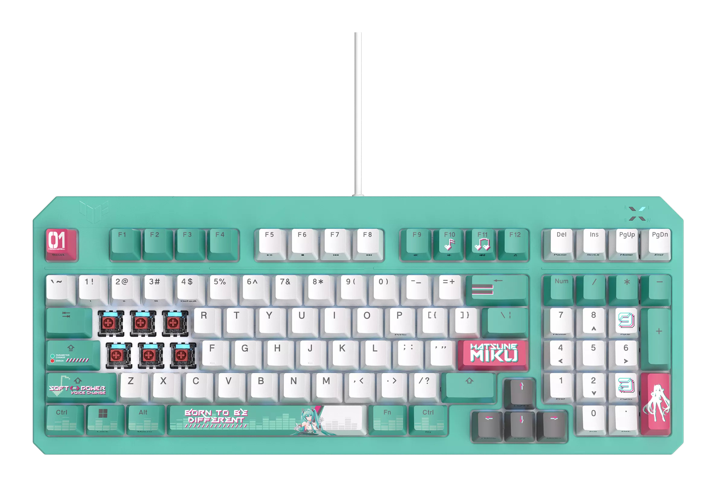 ASUS TUF Gaming K3 Gen II Hatsune Miku Edition tastiera USB Multicolore