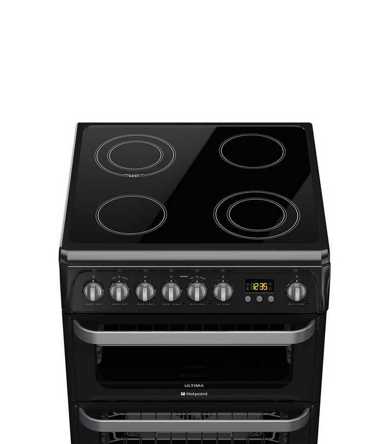 Hotpoint HUE61KS cooker Freestanding cooker Electric Ceramic hob Black – image 2