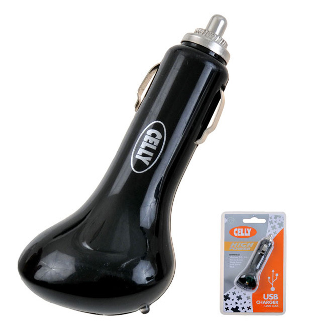 Celly CLAUSB1A mobile device charger Mobile phone Black Cigar lighter Auto