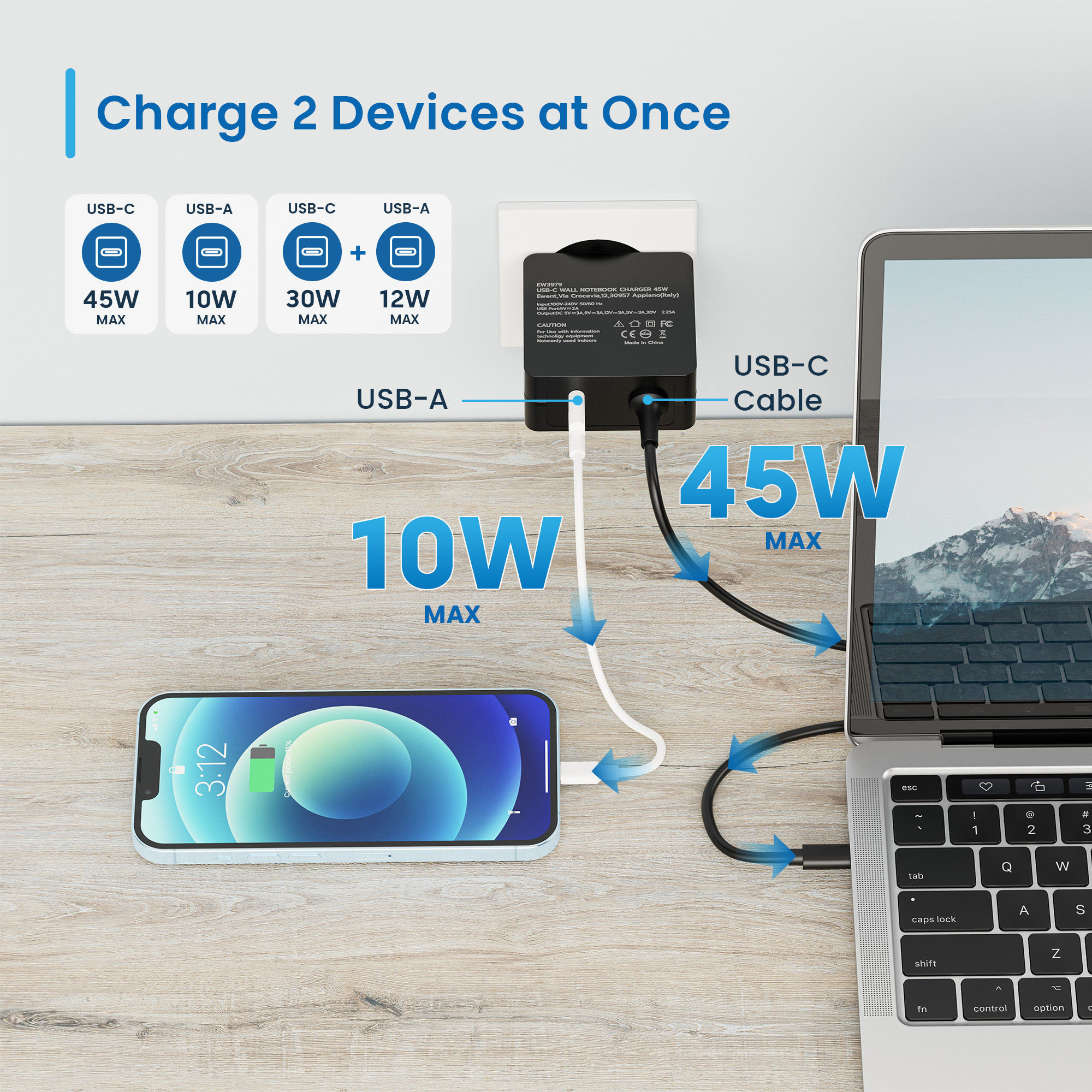 Ewent EW3979 mobile device charger Laptop Black AC Fast charging Indoor – image 3