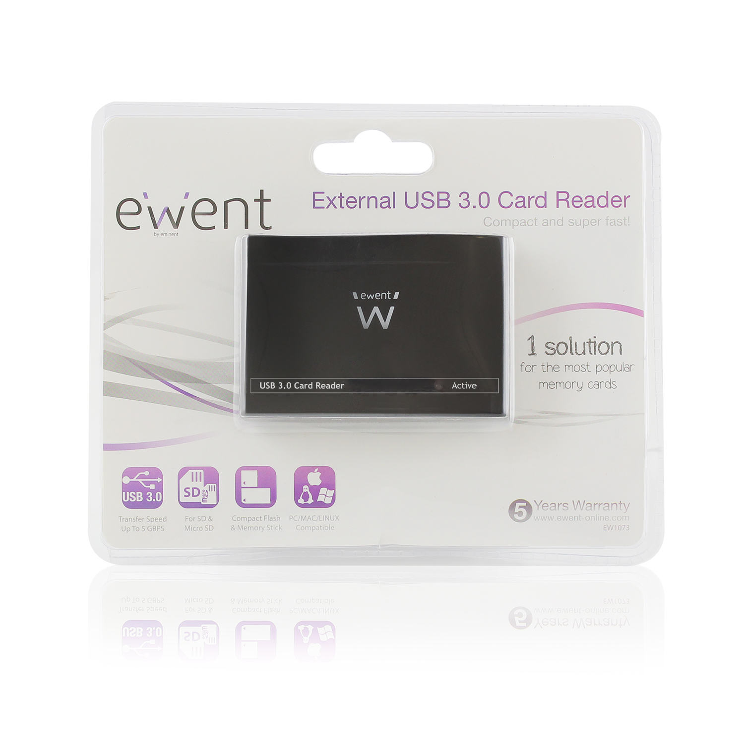 Ewent EW1073 card reader USB 3.2 Gen 1 (3.1 Gen 1) Black – image 4