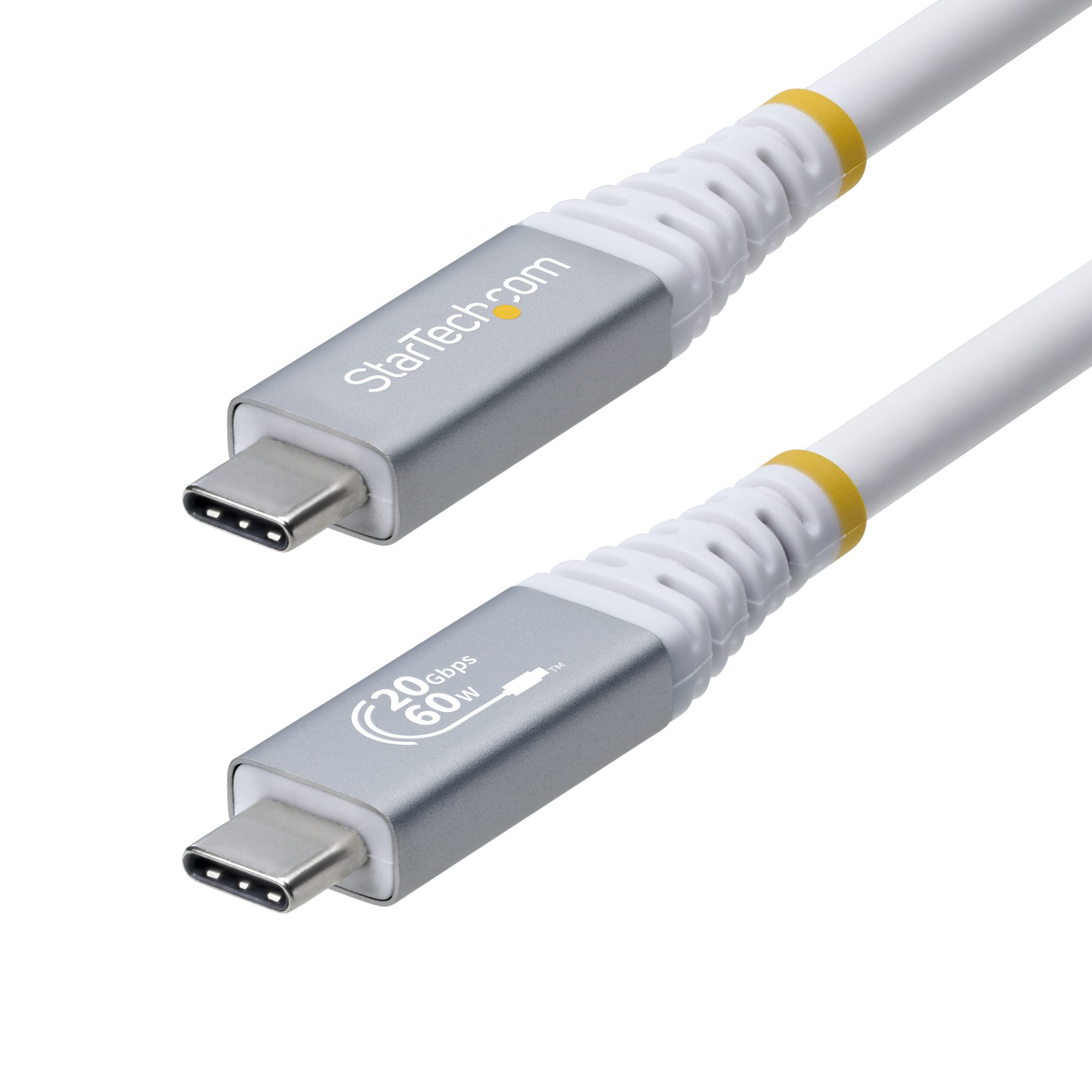 StarTech.com - USB cable - USB-C (M) to USB-C (M) - USB4 / Thunderbolt 3 / Thunderbolt 4 / DisplayPort 1.4 - 3.01 m - 4K120Hz support, rugged, flexible - white