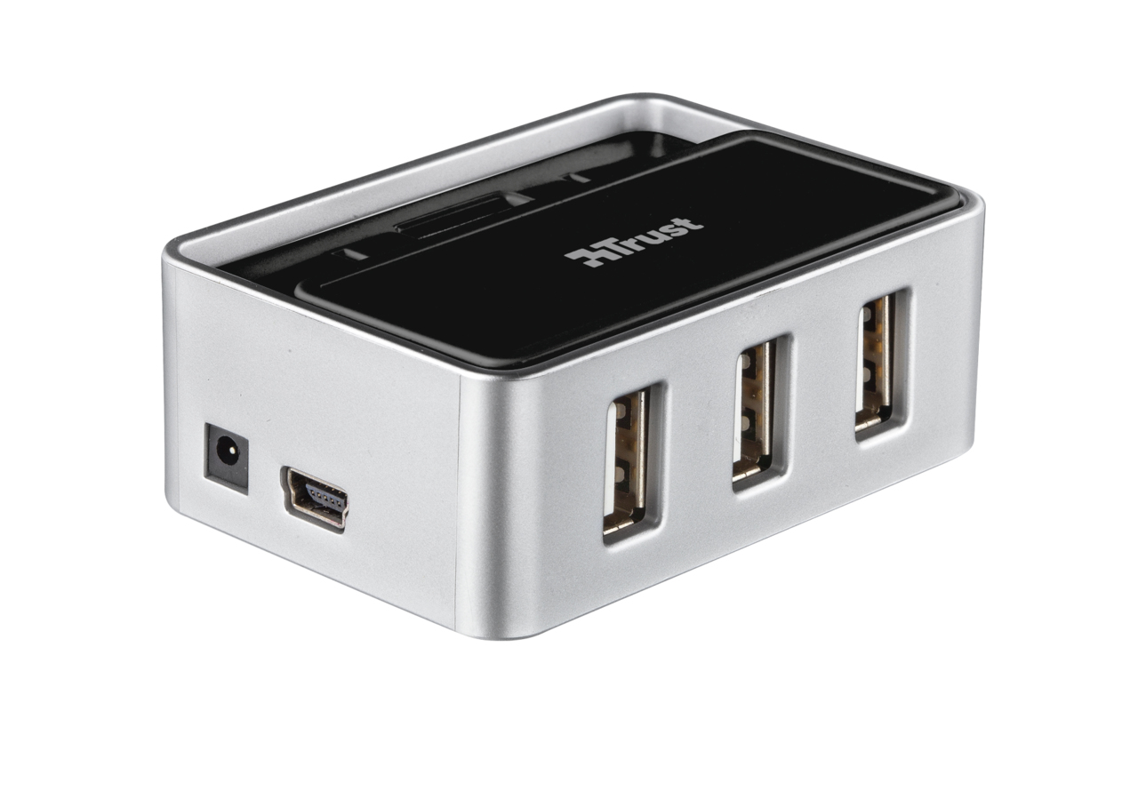 Trust SliZe 4 Port USB 2.0 Hub - Black/Silver – image 1