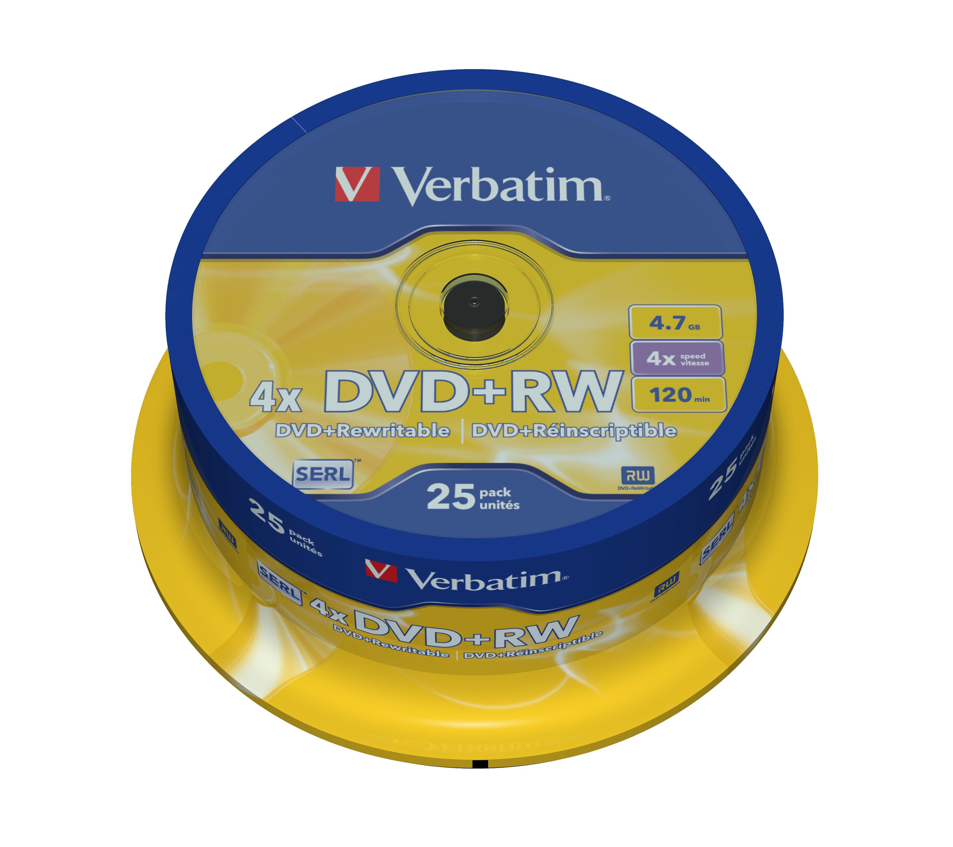 Verbatim DVD+RW Matt Silver 4,7 GB 25 styck