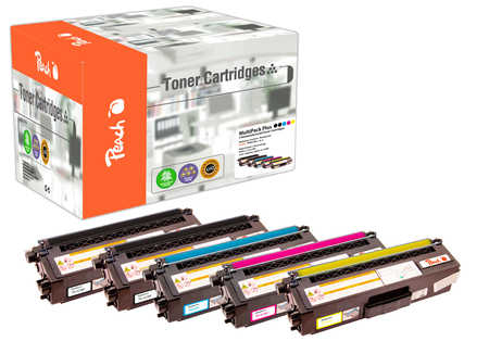 Peach PT844 toner cartridge 5 pc(s) Compatible Black, Cyan, Magenta, Yellow