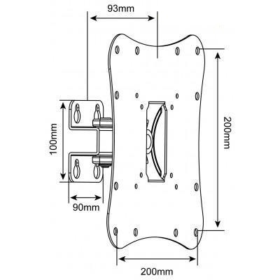 Techly Wall Bracket for 23-37" TV LED LCD 1 joint Black ICA-LCD 2800B – image 3