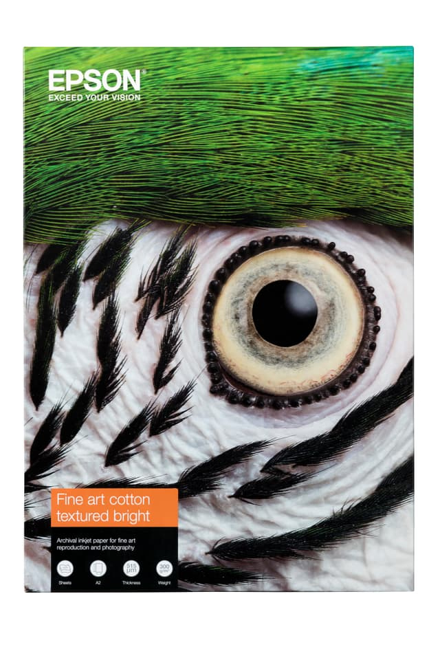 Epson Fine Art II - Cotton - textured matte - 515 micron - bright white - A2 (420 x 594 mm) - 300 g/m� - 25 sheet(s) rag paper