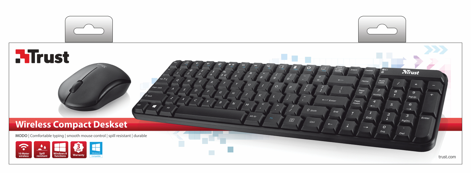 Trust 20566 keyboard Mouse included Universal RF Wireless Turkish Black – image 4