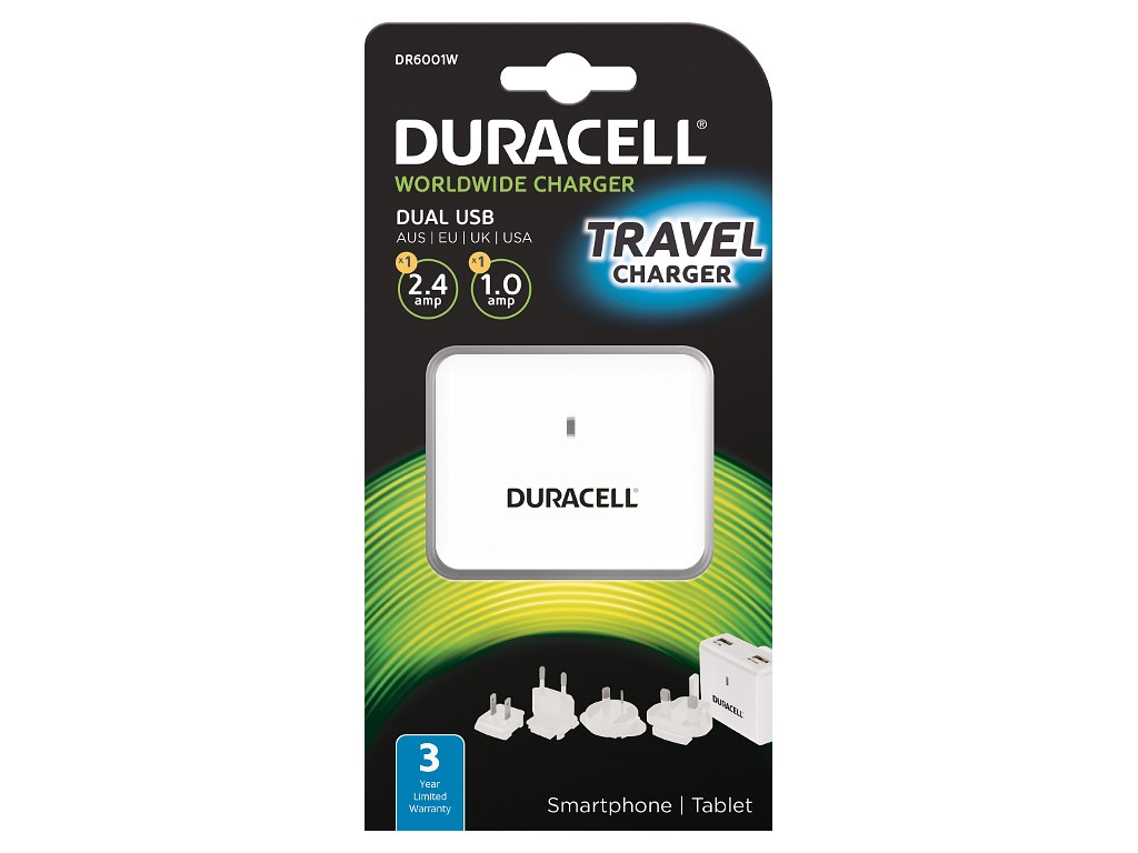Duracell Dual USB Wall Charger 2.4A &1A – image 1