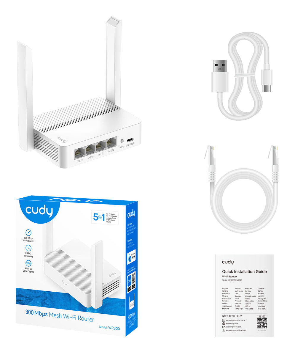Cudy WR300 wireless router Fast Ethernet Single-band (2.4 GHz) White – image 6