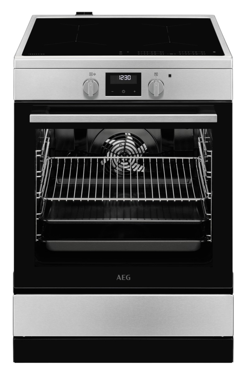 AEG CIB6641ABM Freestanding cooker Electric Zone induction hob Stainless steel – image 1