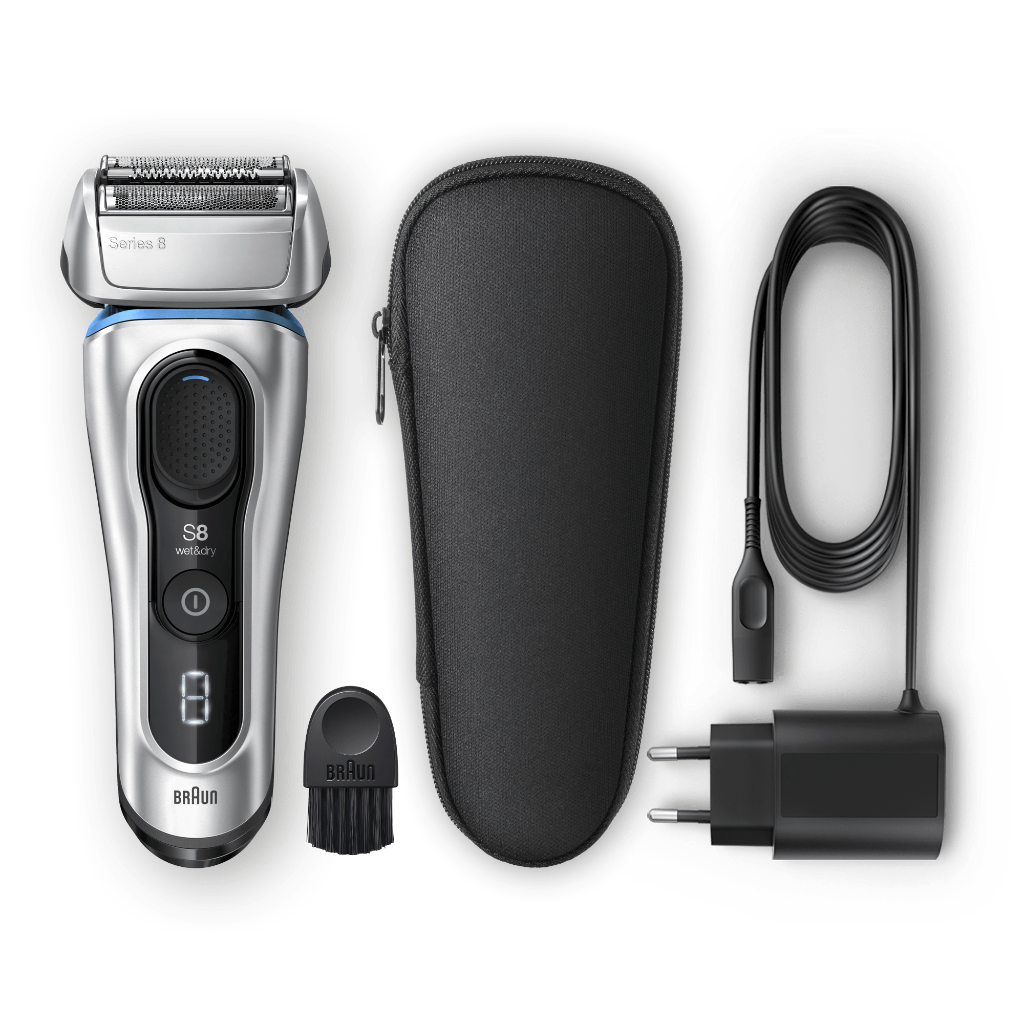 Braun Series 8 8330s Next Generation, Electric Shaver, Fabric Case, Silver – image 8