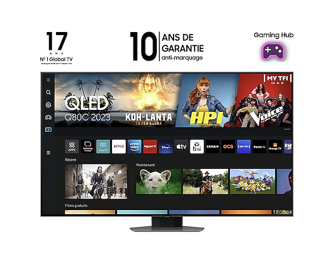 TV Samsung QLED TQ65Q80C 165 cm 4K UHD Smart TV Argent carbone — photo 7