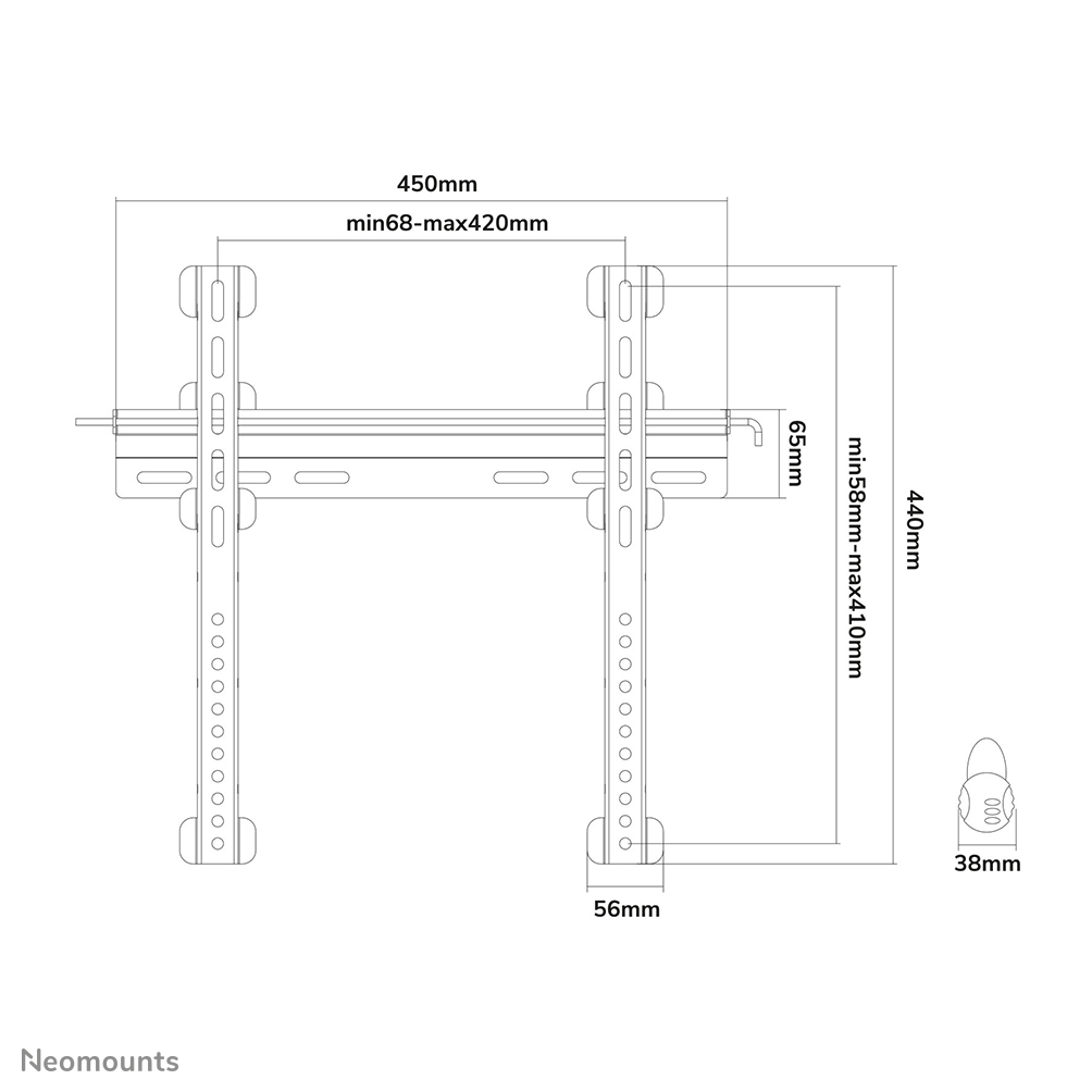 Neomounts PLASMA-W040BLACK TV mount wall 23-52" - fixed – image 5