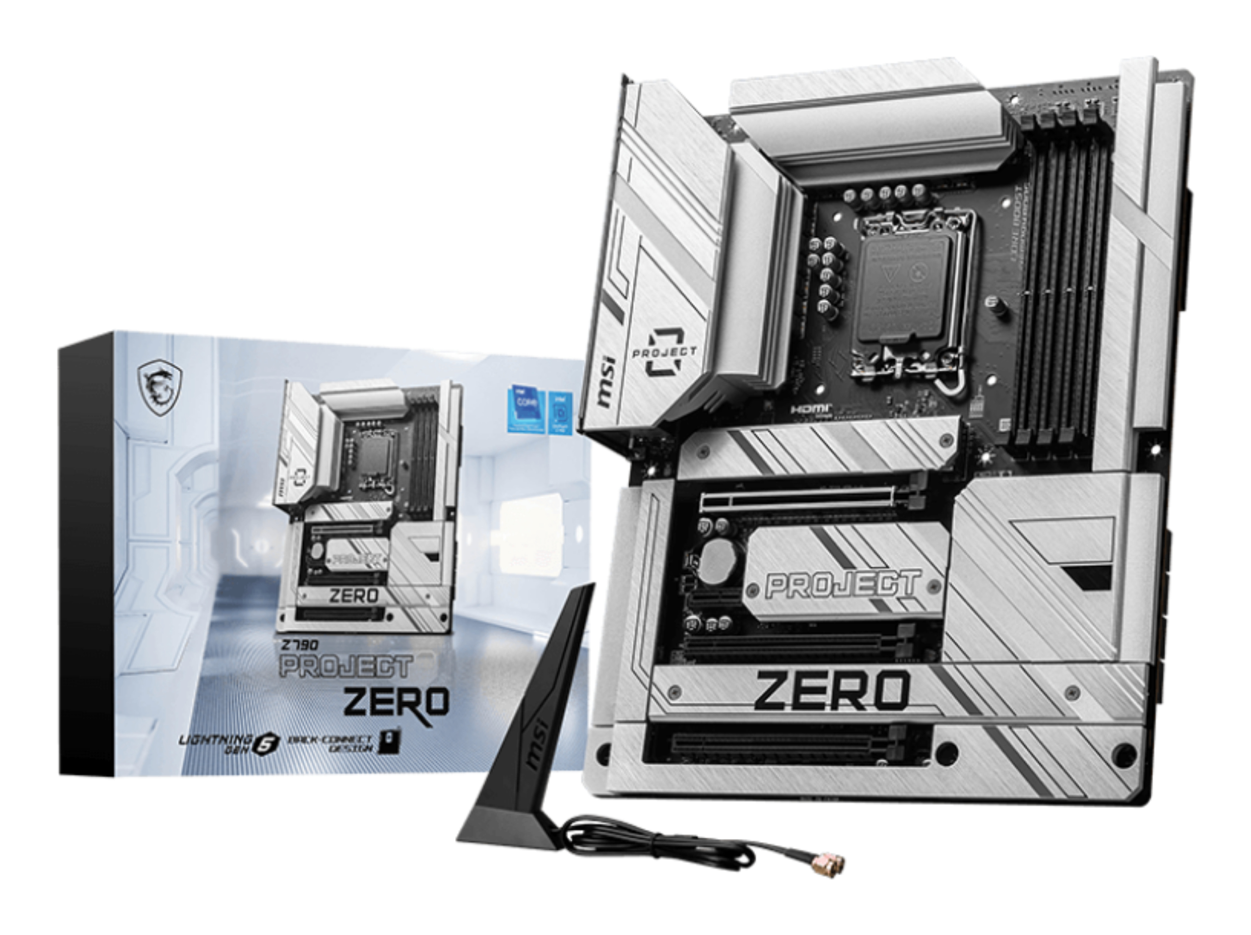 Tarjeta Madre MSI Z790 PROJECT ZERO - Socket 1700 - 4x DDR5 - 4800/5800(OC)/7200+(OC) - HDMI - DisplayPort - USB 2.0 - ATX - Z790 PROJECT ZERO