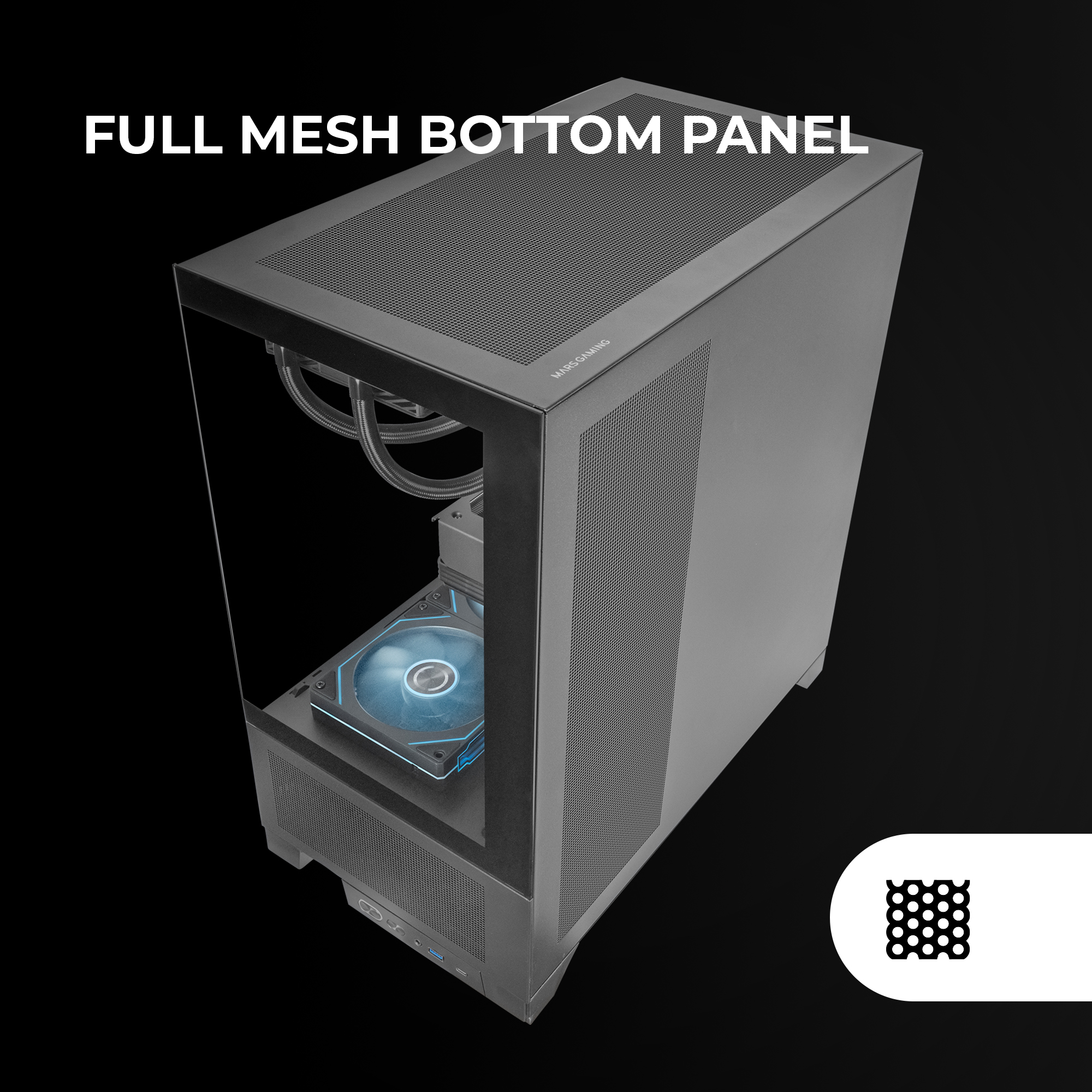 Mars Gaming MCLCDX computer case Midi Tower Black image 17