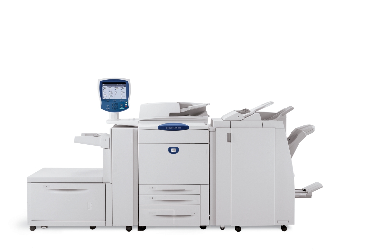 Xerox DC252 copier, GUI, 4 tray, DADF,Light Finisher, OHCF