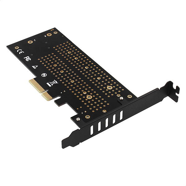Axagon PCEM2-DC PCIe x4 - M.2 NVMe M-key + SATA B-key slot adapter w. cooler, SP & LP – image 9