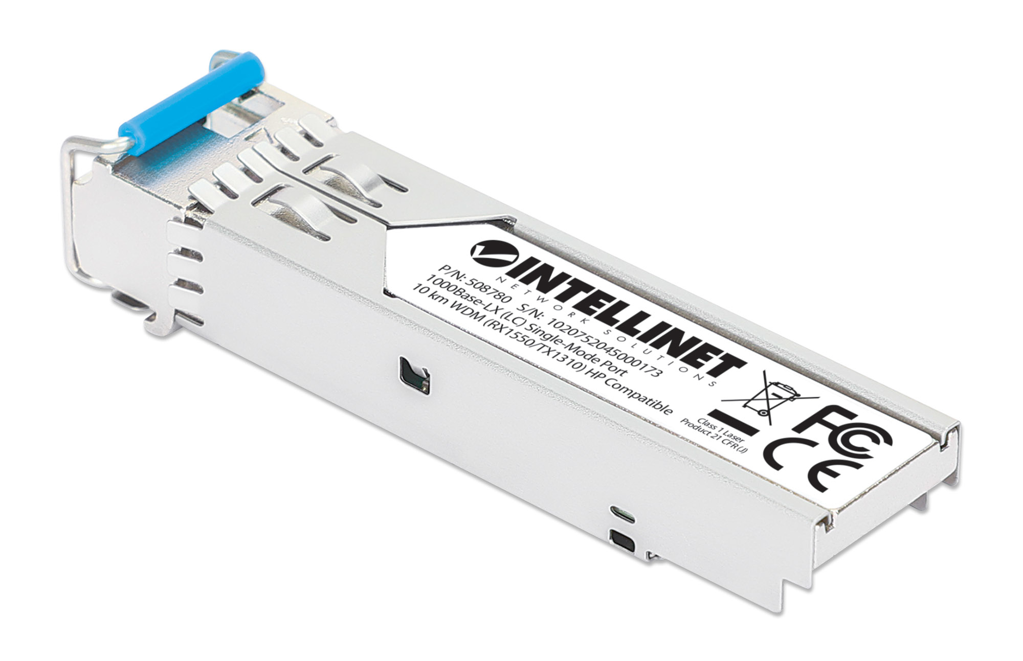 Intellinet Gigabit Fiber WDM Bi-Directional SFP Optical Transceiver Module 1000Base-BX-D (LC) Single-Mode Port, 10 km (6.2 mi.), BiDi WDM (RX1550/TX1310), HPE-c – image 2