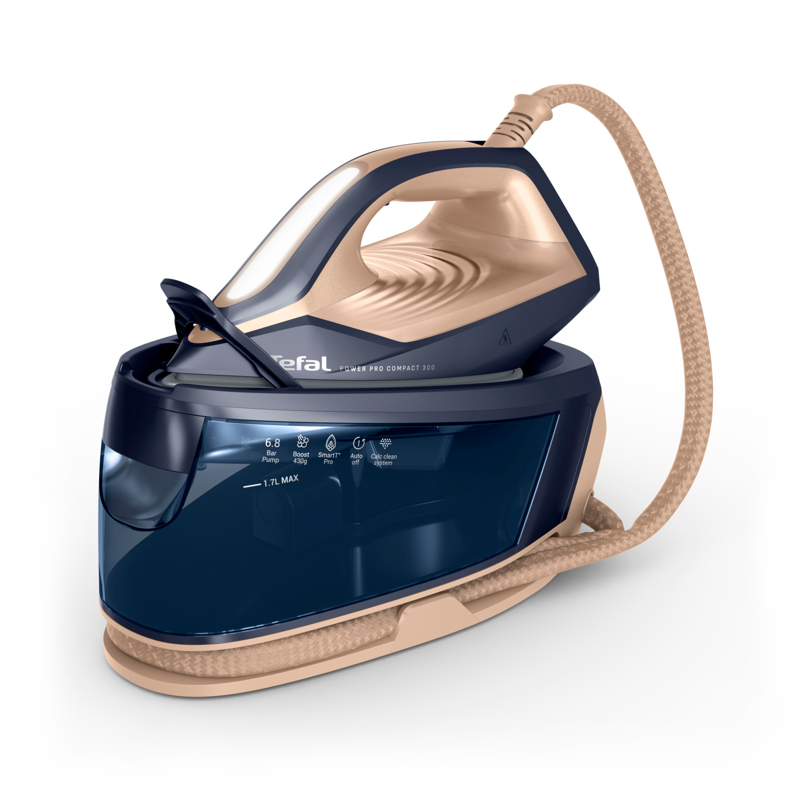 Power Pro Compact 300 Steam Generator Iron - Navy & Gold