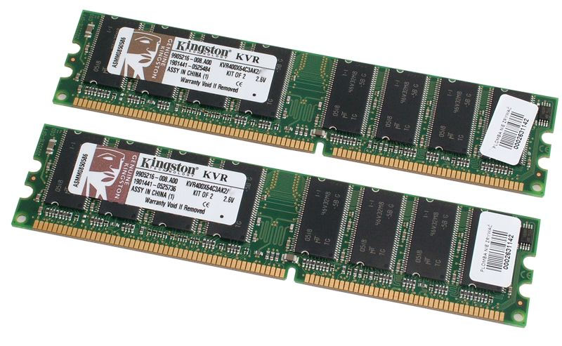 Kingston Technology Memory 256MB 400MHz DDR PC3200 DIMM 2pk