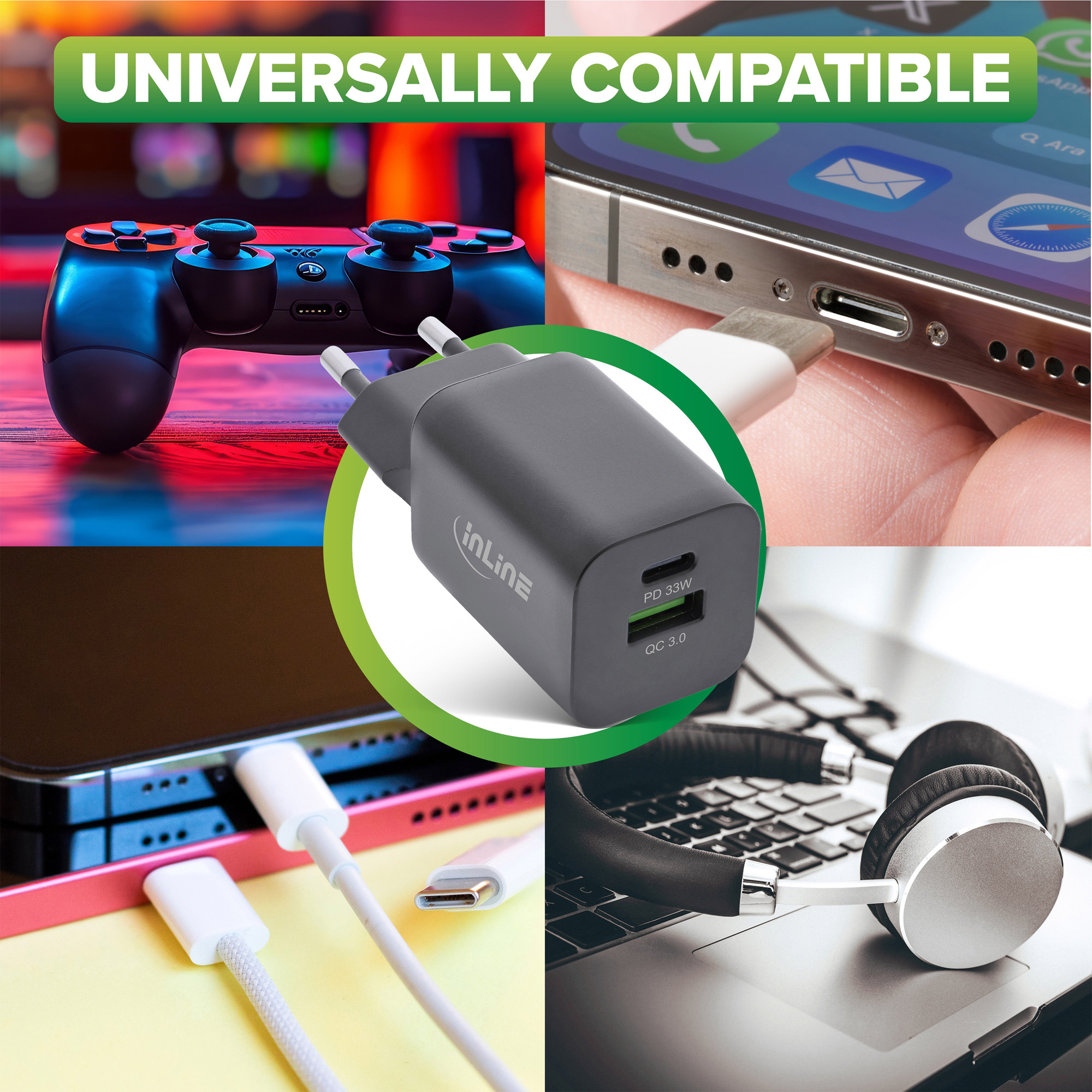 InLine USB power supply, charger, USB-A + USB Type-C – image 8