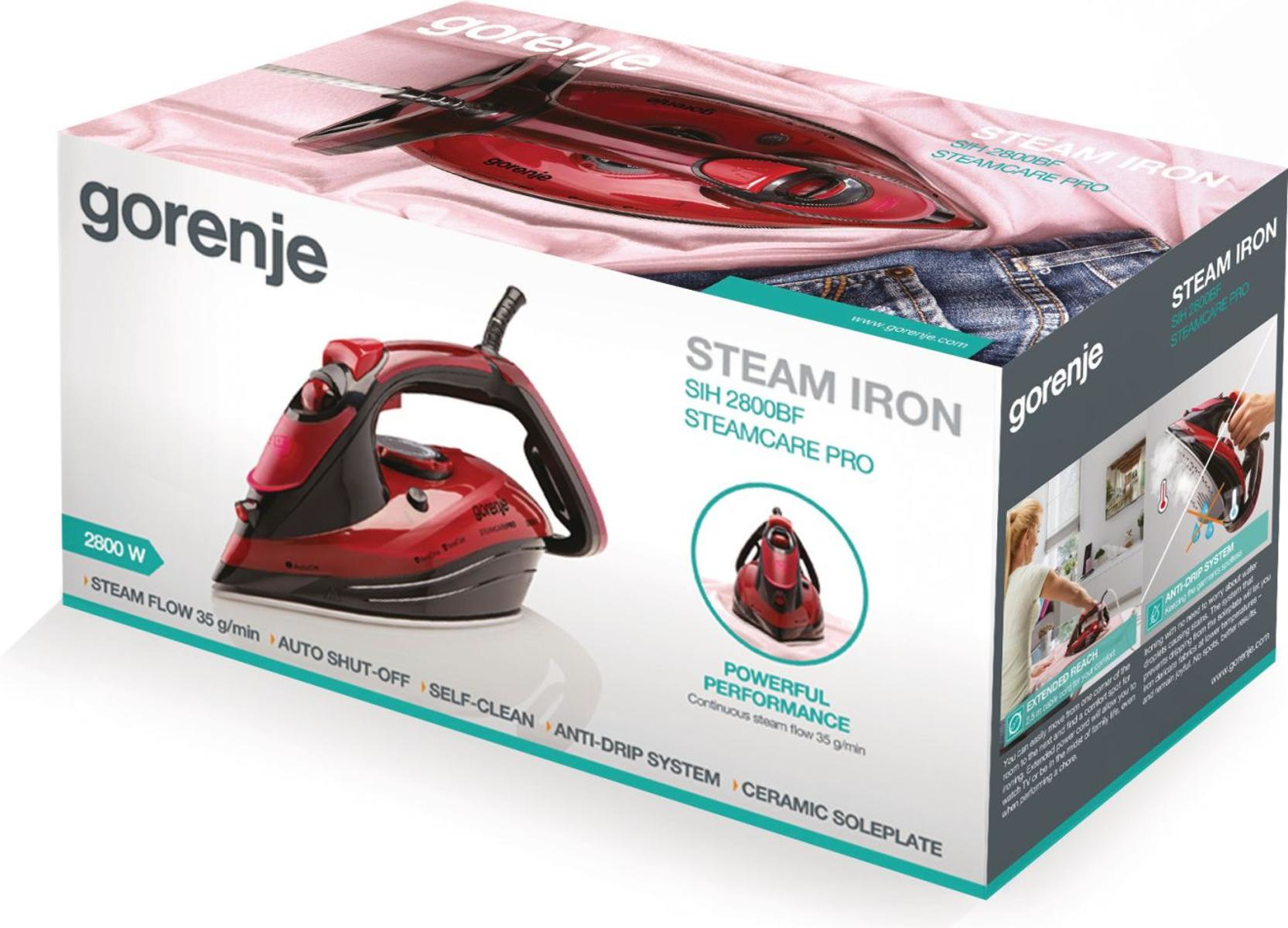 Gorenje SIH2800BF iron Dry & Steam iron Ceramic soleplate – image 3