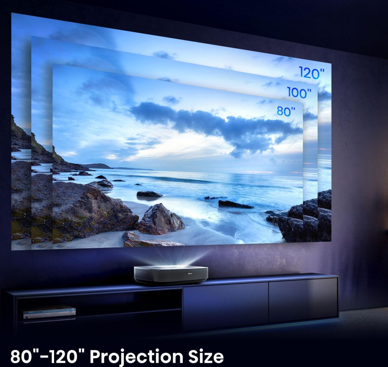 Hisense PL1SE projection TV Ultra short throw projector 2100 ANSI lumens UHD 4K (3840x2160) Black, Dark Grey – image 7