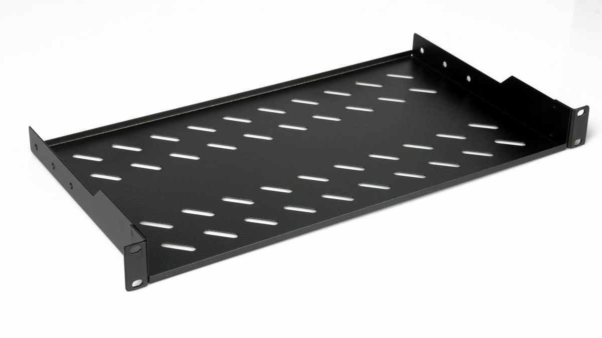 Fester Fachboden 19', 1HE, 400mm, Schwarz
