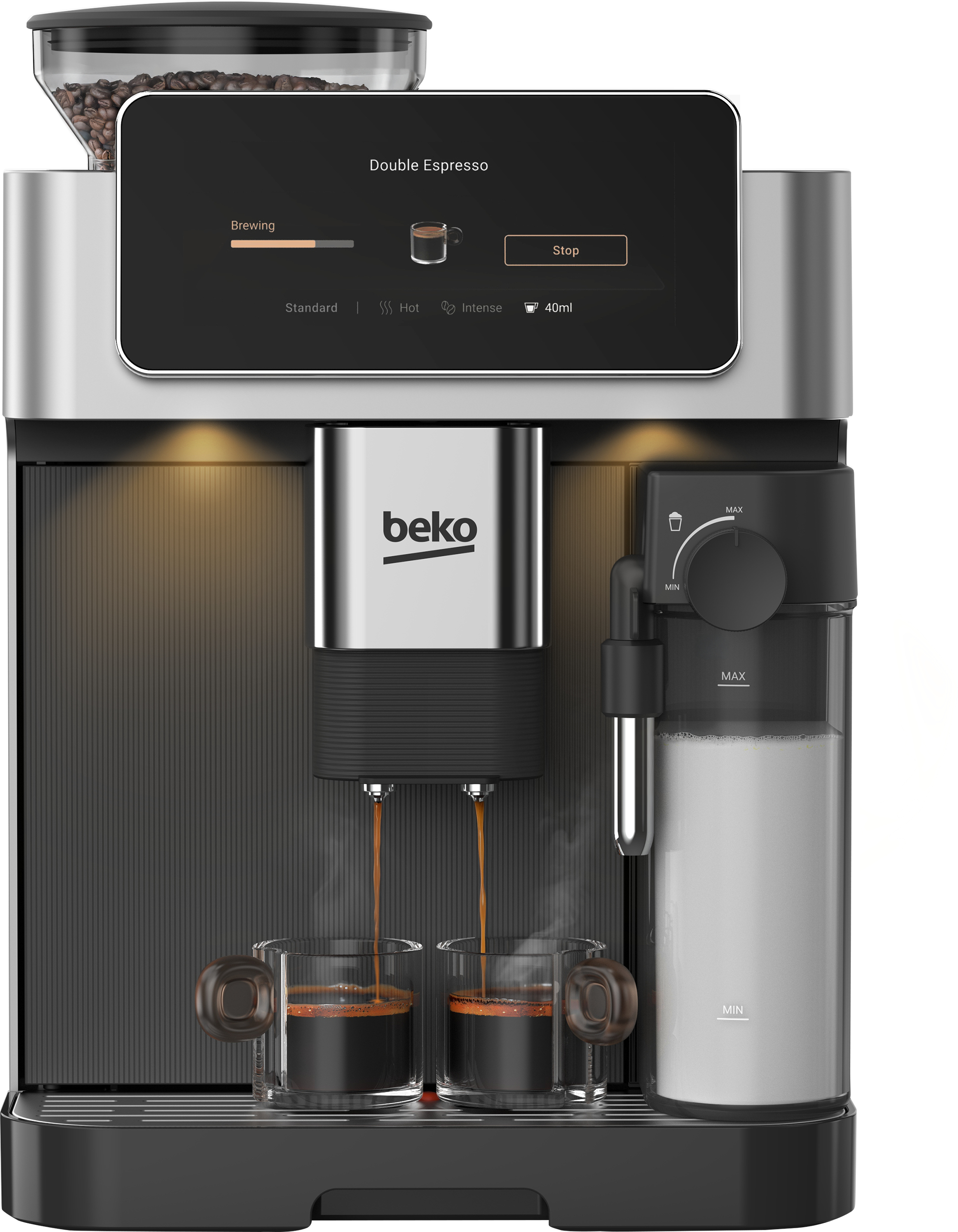 Beko CEG8564X CaffeExperto Bean To Cup Coffee Machine with Integrated Milk Jug – image 1