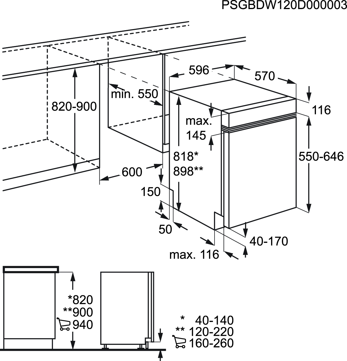 AEG F65000IM0P Semi built-in 12 place settings – image 6
