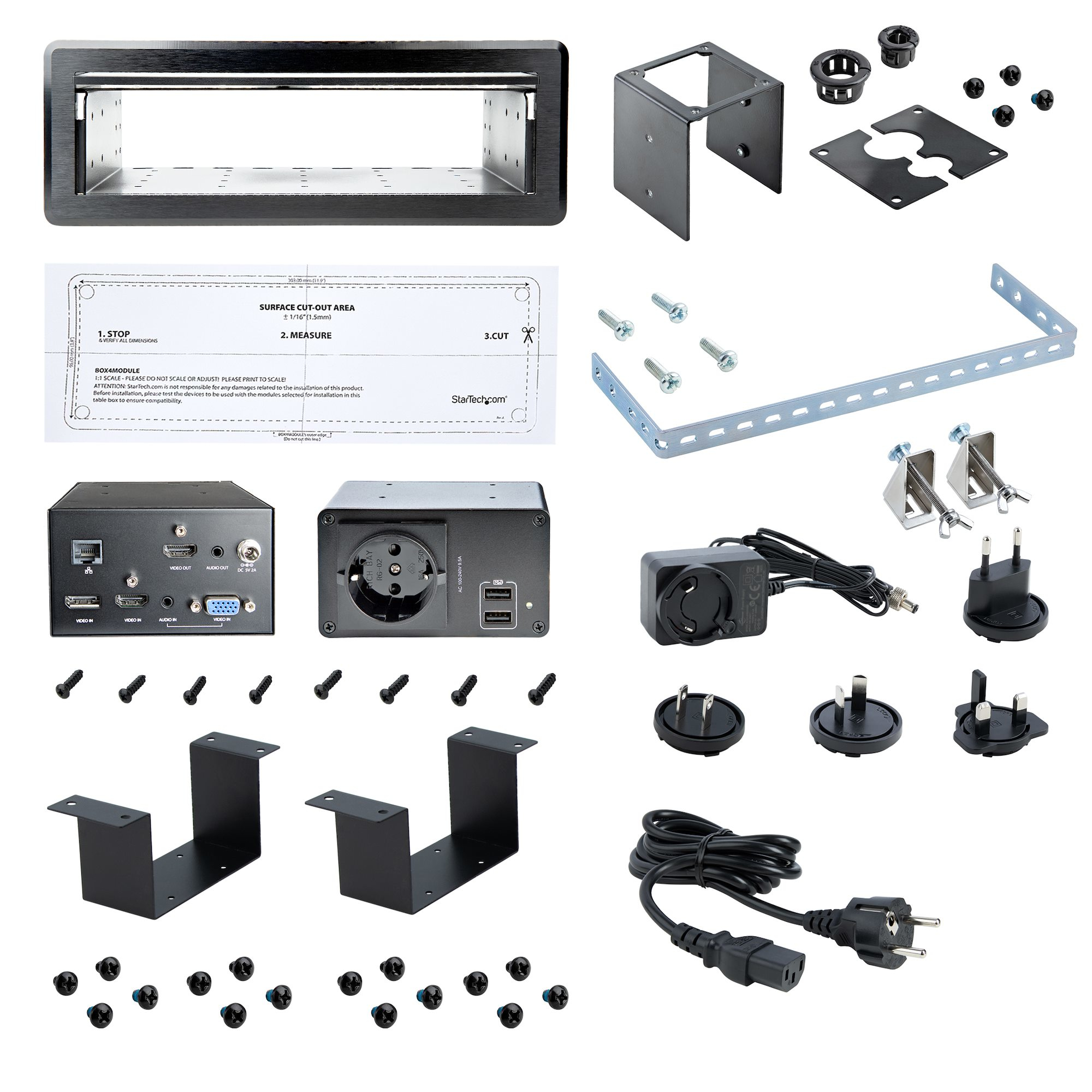 StarTech.com Conference Table Box for AV Connectivity & Power/Charging - 4K HDMI output with HDMI, DP, & VGA Inputs, GbE, Audio - Charging Station w/ 2x USB-A & – image 7