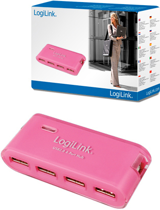 LogiLink UA0087 interface hub 480 Mbit/s Pink – image 2