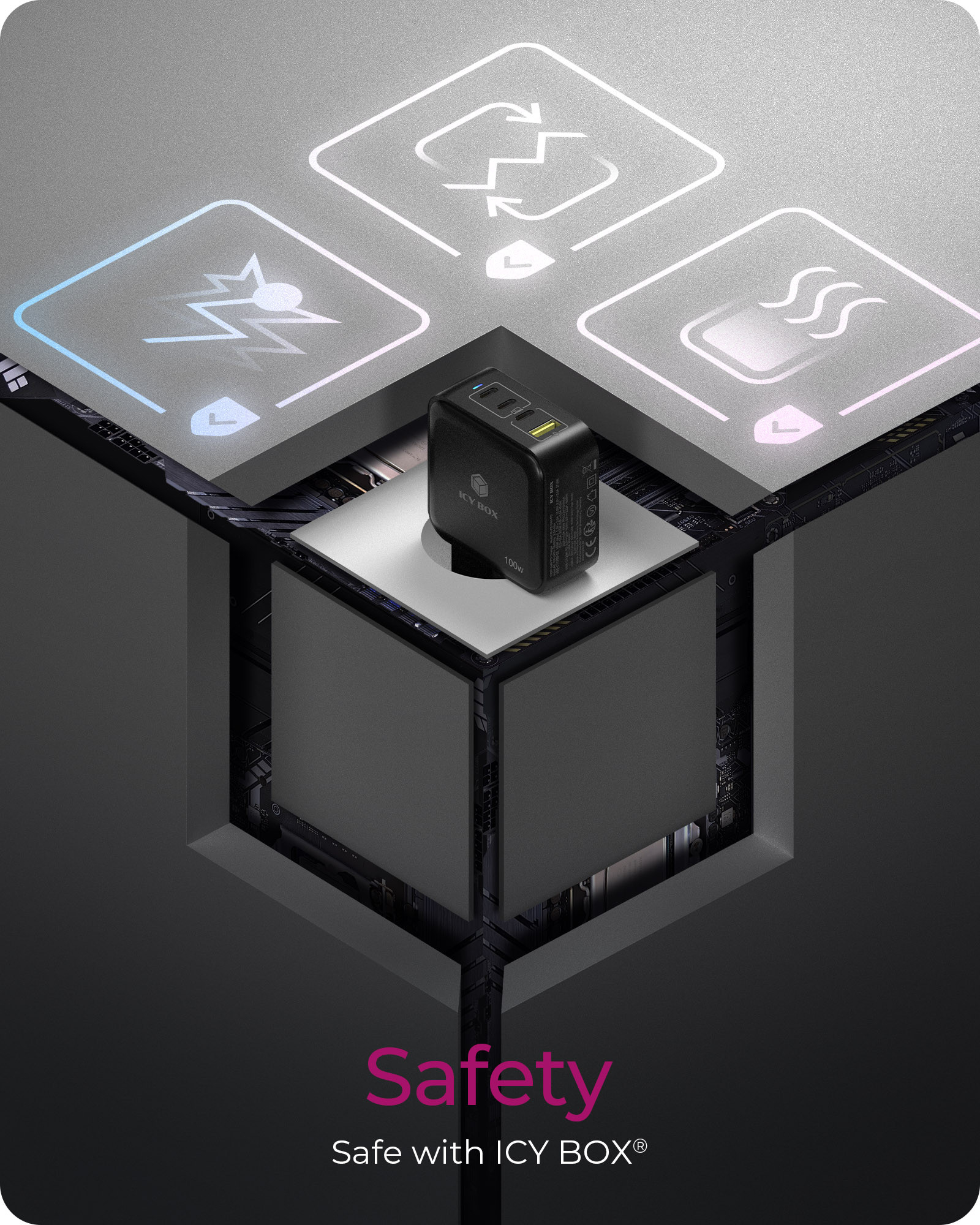 ICY BOX IB-PS1040-PD Universal Black AC Fast charging Indoor – image 4
