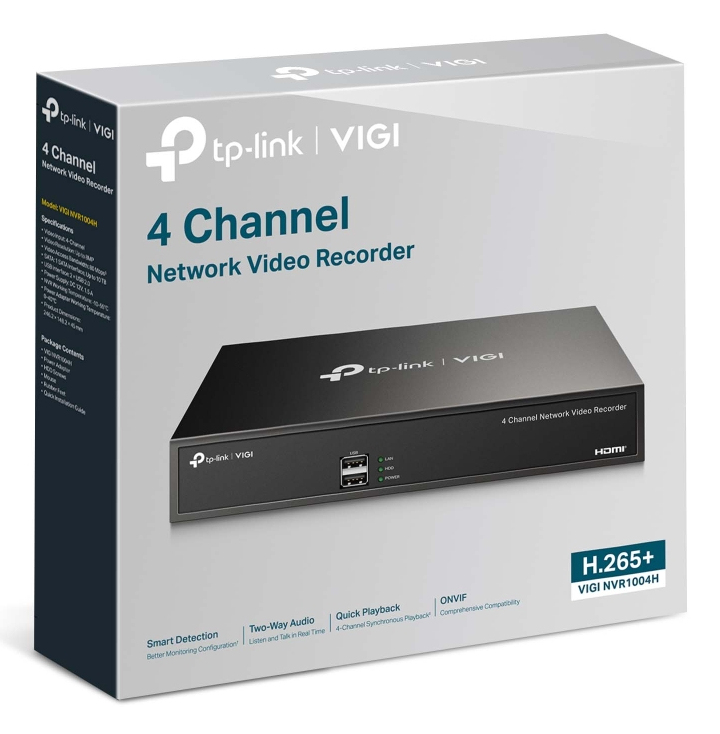 NVR TP-Link VIGI NVR1004H - 4 Canales - Hasta 10TB - HDMI - VGA - VIGI NVR1004H NVR TP-Link VIGI NVR1004H - 4 Canales - Hasta 10TB - HDMI - VGA - VIGI NVR1004H