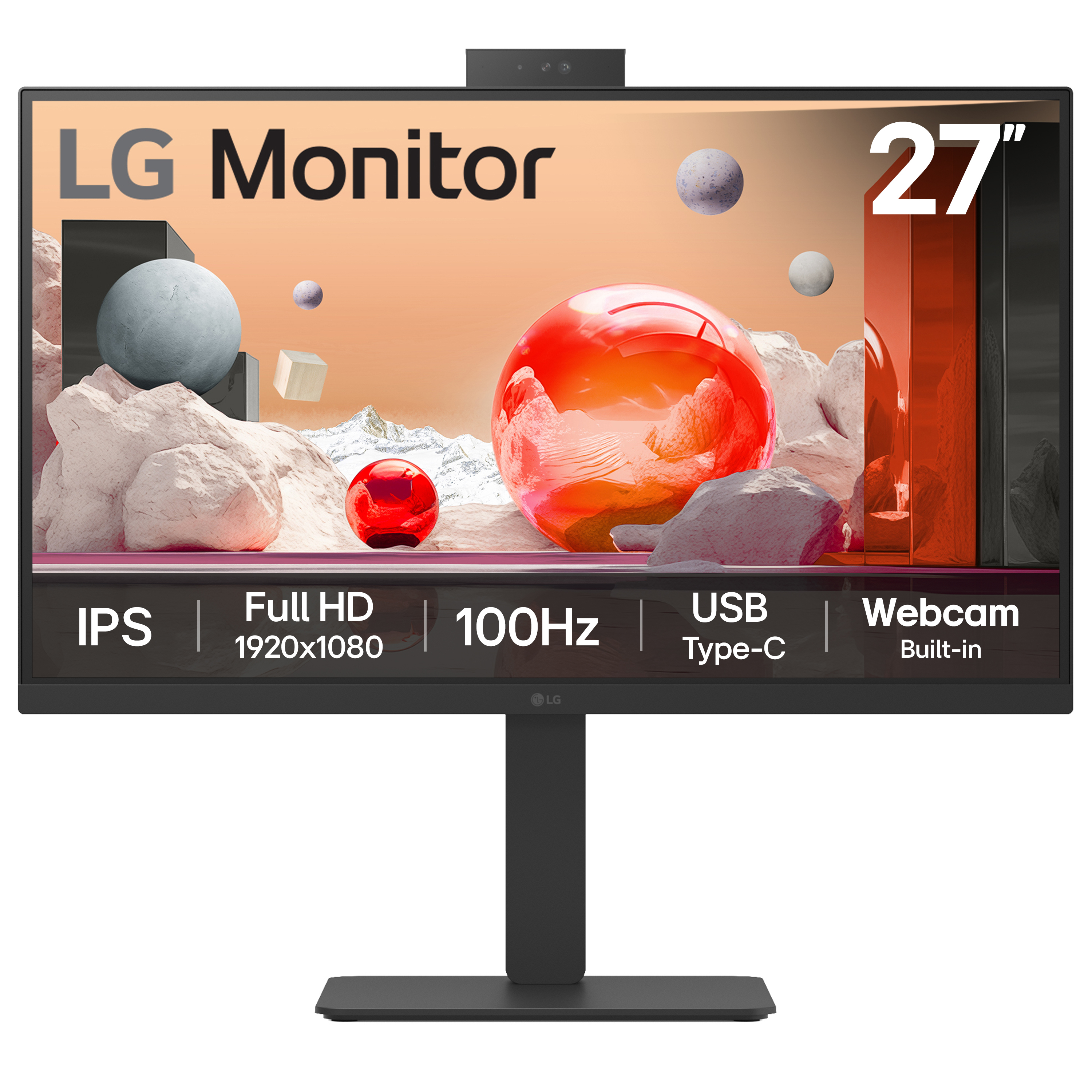 LG 27BA850-B - BA850 Series - LED monitor - 27" - 1920 x 1080 Full HD (1080p) @ 100 Hz - IPS - 250 cd/m� - 1300:1 - 5 ms - HDMI, DisplayPort, USB-C - speakers