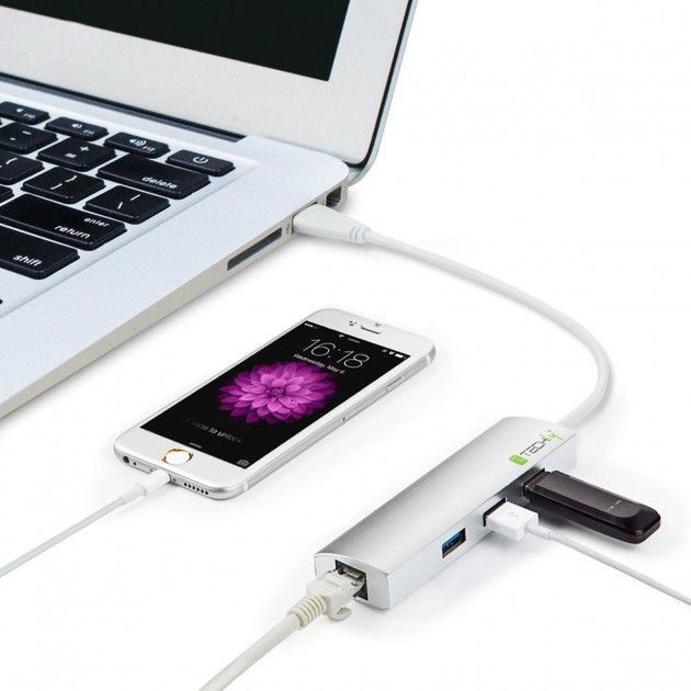 Techly IUSB31C-H3LANTLY laptop dock/port replicator USB 3.2 Gen 1 (3.1 Gen 1) Type-C Silver – image 5