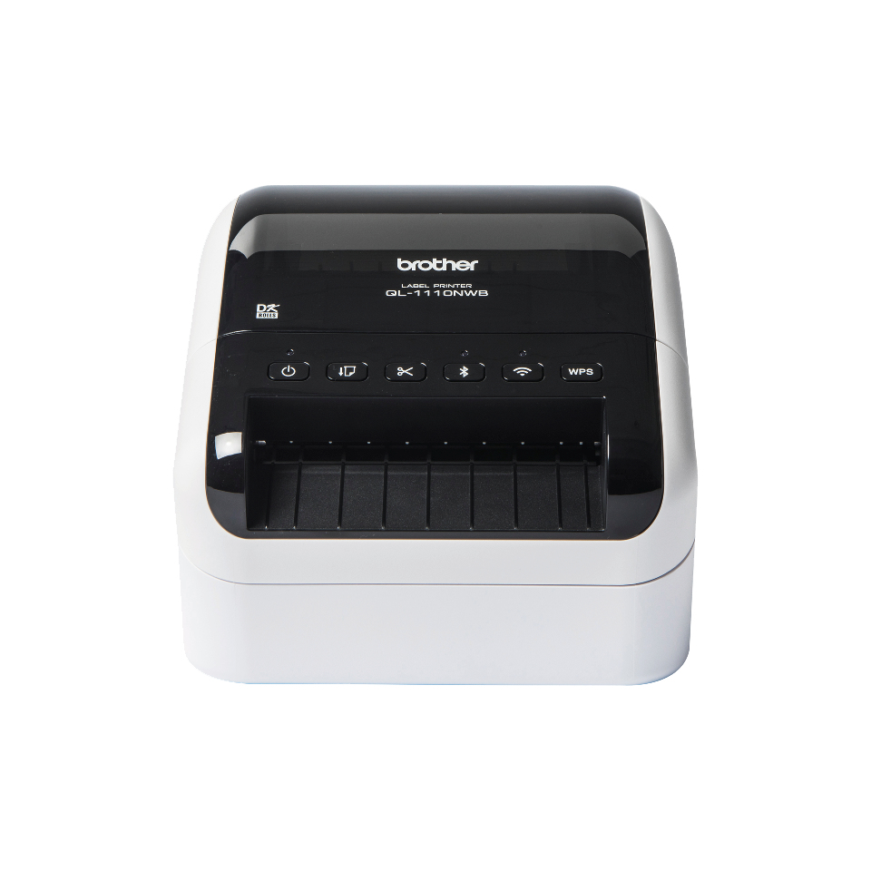 Brother QL-1110NWB - Label printer - direct thermal - Roll (4.08 in) - 300 x 300 dpi - up to 259.8 inch/min - USB 2.0, LAN, Wi-Fi(n), Bluetooth 2.1 EDR - cutter