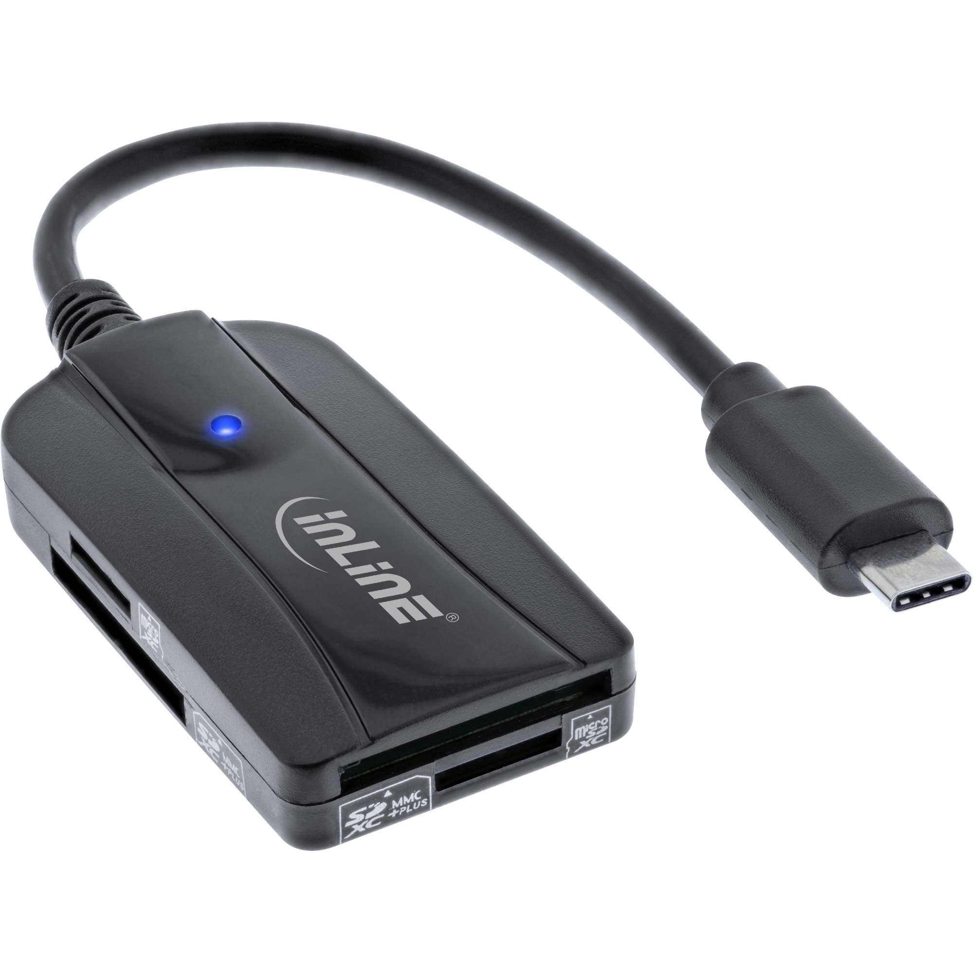 InLine Card reader USB 3.1 USB-C, for SD/SDHC/SDXC, microSD, UHS-II compatible – image 1