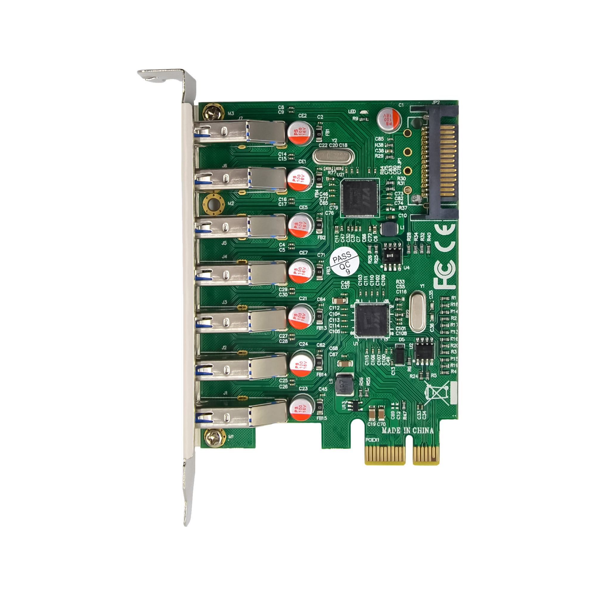 InLine USB-A 3.2 Gen.1 7 Port Host Controller PCIe, SATA Power – image 3