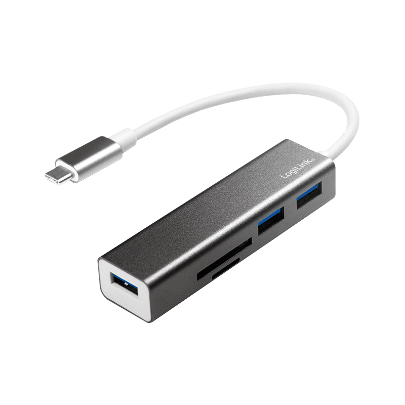 LogiLink UA0305 laptop dock/port replicator Wired USB 3.2 Gen 1 (3.1 Gen 1) Type-C Aluminium – image 1