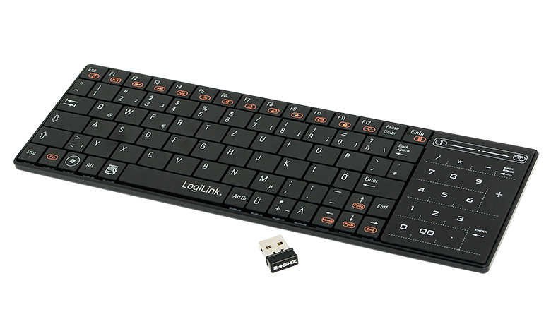 LogiLink ID0106 keyboard TV RF Wireless QWERTZ Black