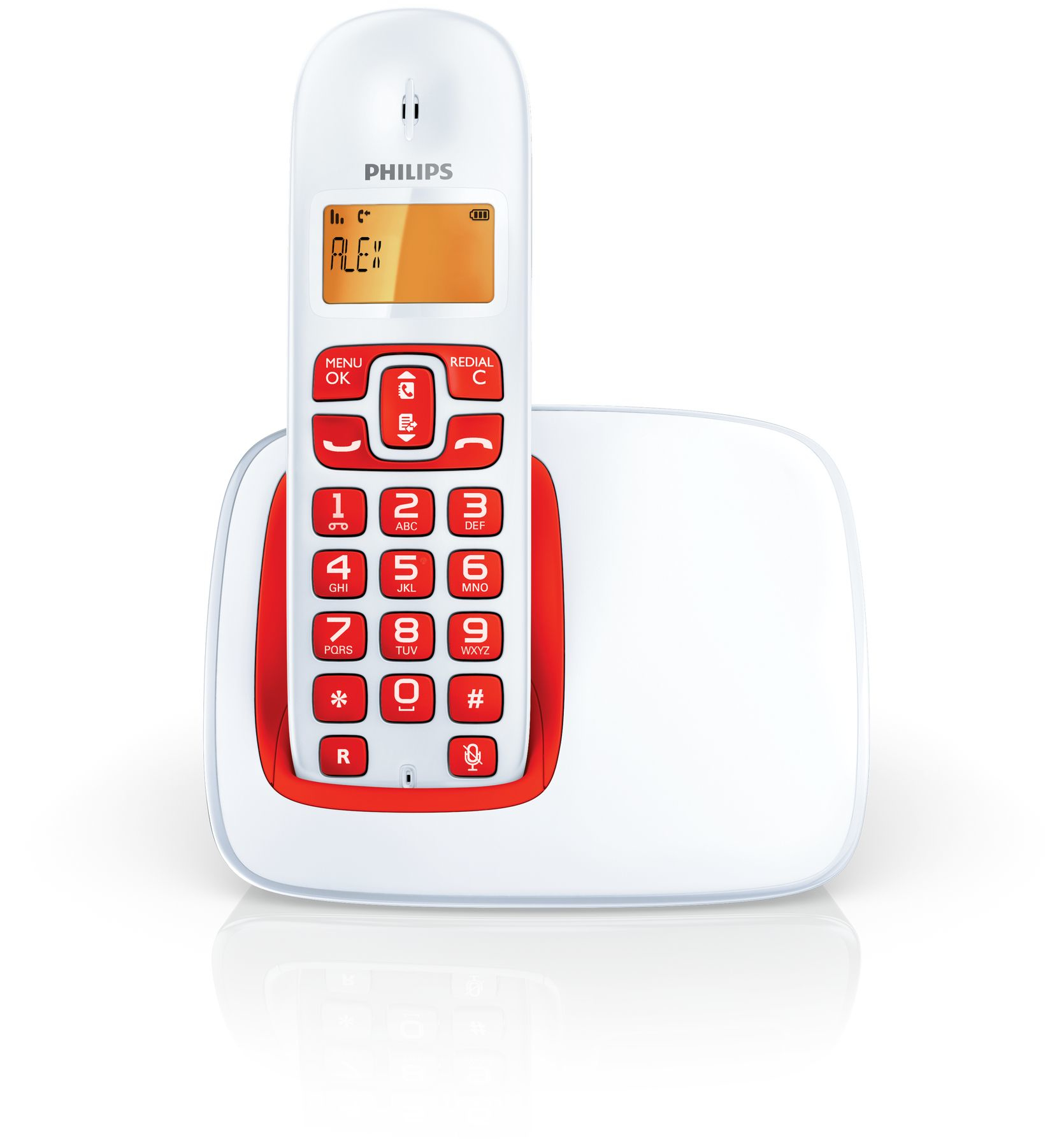 Philips BeNear CD1901WR/96 telephone DECT telephone Caller ID Red, White – image 2