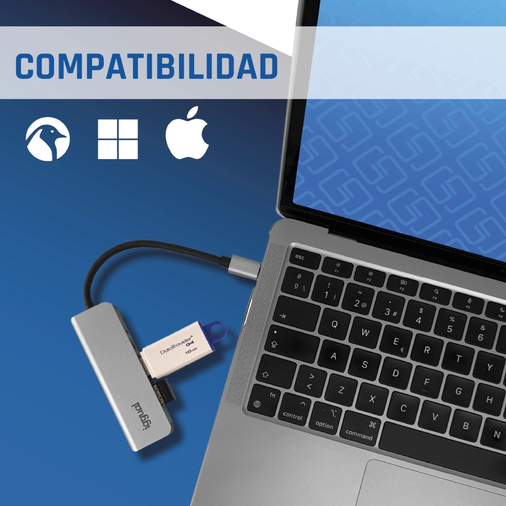 iggual IGG319239 interface hub USB 3.2 Gen 1 (3.1 Gen 1) Type-C 5000 Mbit/s Silver – image 4