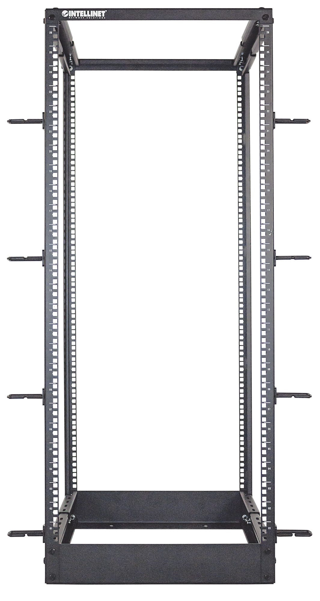 Intellinet 19" Network Rack - Open Frame (4-Post), 26U, Black, Flatpack, Max – image 3