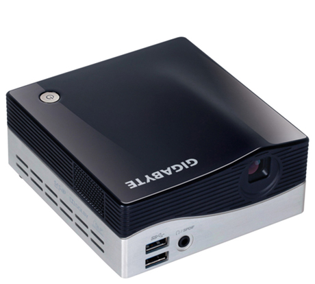 GIGABYTE BRIX Standard throw projector 75 ANSI lumens DLP WVGA (854x480) Black, Silver – image 2
