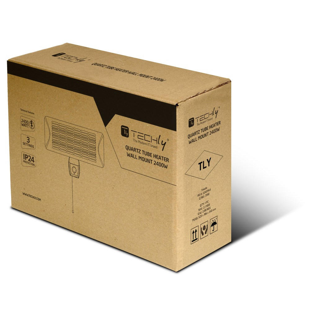 Techly IC-HEATOUT001 electric space heater Indoor & outdoor Black – image 2